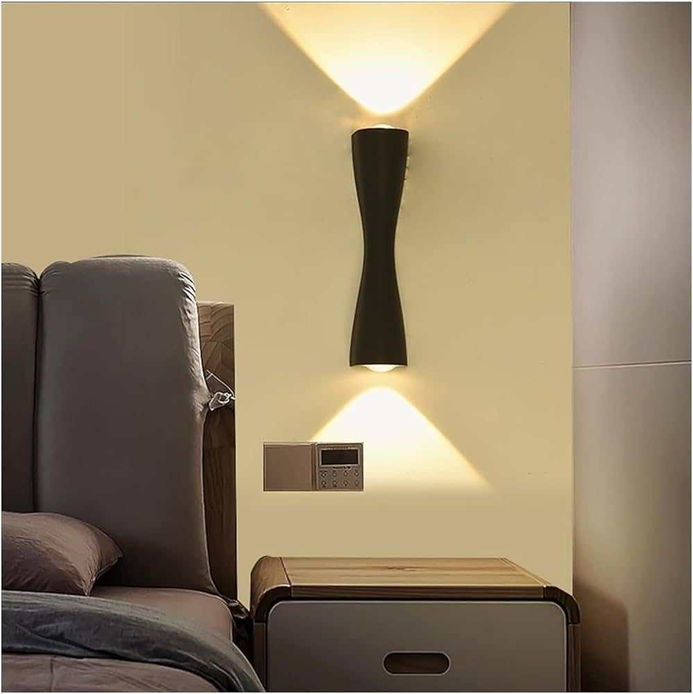 AHUJA INTERNATIONAL Modern Slim Long Gold/Black Indoor Outdoor Wall Lamp Up and Down Wall Sconce Light Fixtures Wall Light (Warm White)
