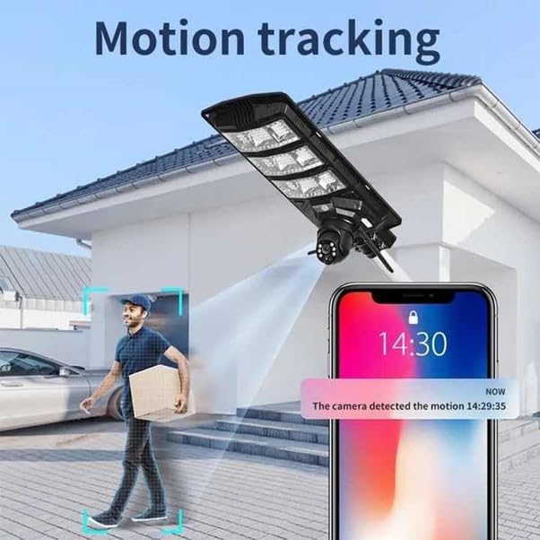 Solar Dhanush Combo Solar Street Light with 5MP 4G SIM CCTV Camera & Light 300W Outdoor Flood V380 Pro App Human Detection Night Vision 2-Way Audio IP66 Waterproof 2 Year Warranty