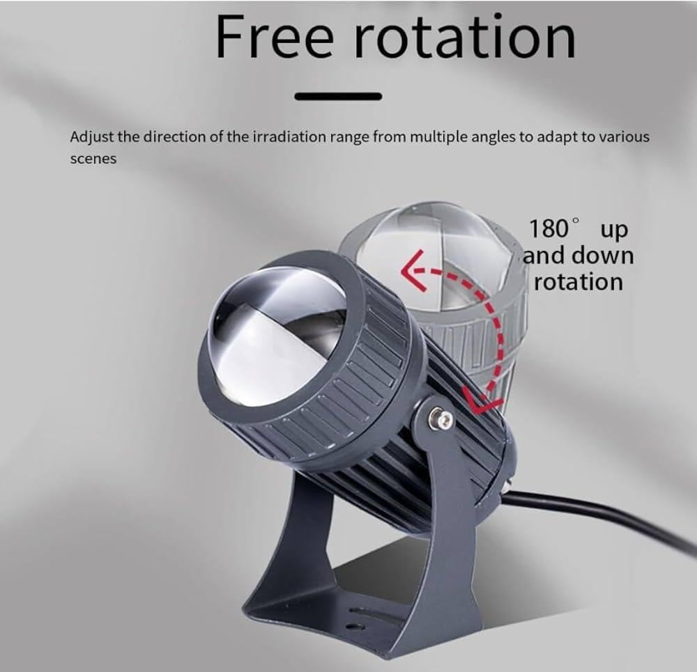 AHUJA INTERNATIONAL Modern Landscape Beam Spot Focus Floor Light Grey Body Outdoor Waterproof Light Corded Electric Long Distance Straight Beam Spot Focus Light 24 Watts Garden Light Warm White