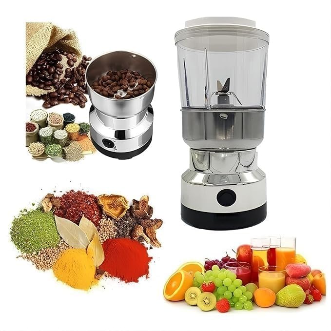 Ahuja International Modern Mixer Mini Electric Grinder & juicer Portable Stainless Steel Bowl Blender with High-Speed Motor Multifunctional Grinder juicer for Home,Kitchen Coffee,Fruits, Nuts Dry