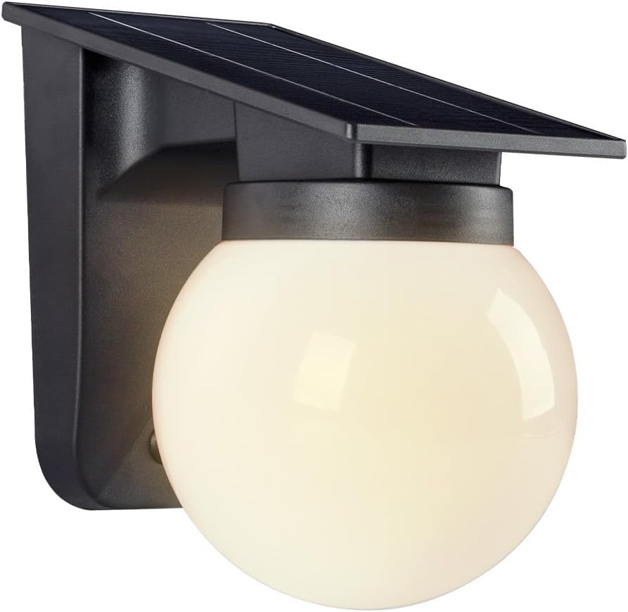 AHUJA INTERNATIONAL Solar Wall Light Round Designer Crystal Waterproof Outdoor Lantern with Remote Control Ambience Switch 3000K-6500K 30W IP65