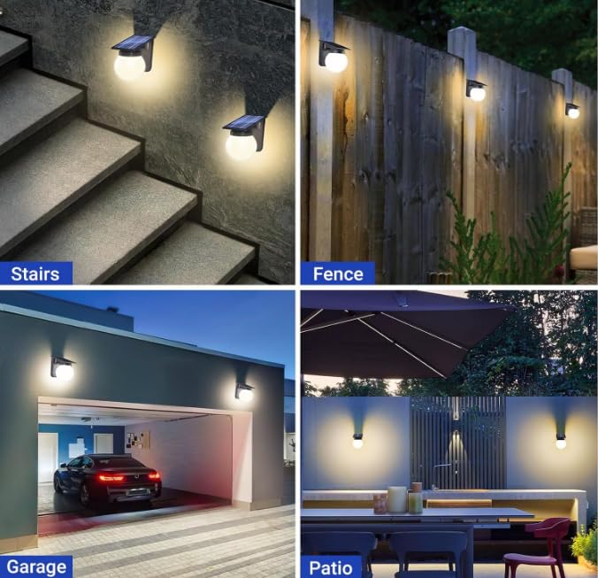 AHUJA INTERNATIONAL Solar Wall Light Round Designer Crystal Waterproof Outdoor Lantern with Remote Control Ambience Switch 3000K-6500K 30W IP65
