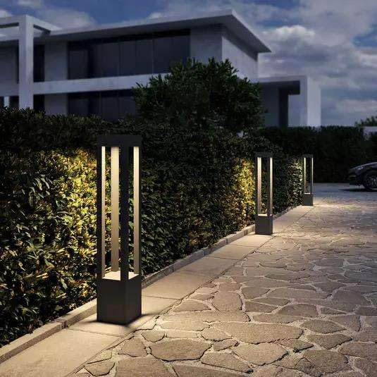 AHUJA INTERNATIONAL Modern Gate & Bollard 2ft Bollard Light IP65 Waterproof Garden Post Light, Rectangular  Lamp for Pathway, Lawn, Driveway, Entrance – Warm White 2-Year Warranty, 600 mm