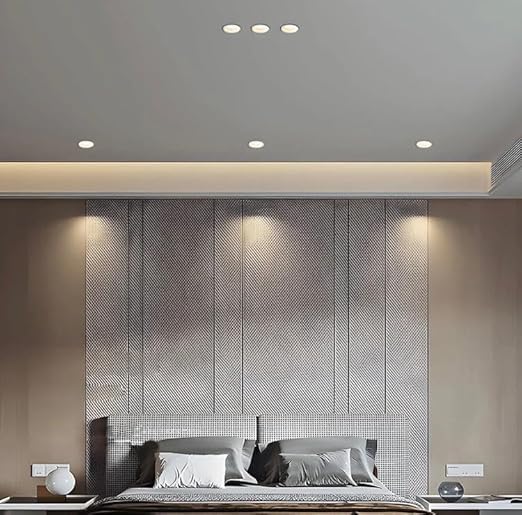 AHUJA INTERNATIONAL Modern Smart App Base WiFi, Add Device Ceiling Recessed 7 Watts APP Control Bluetooth,Secure Installation Cob Light 2-Year Warranty - 60 mm Cut Out, Warm White