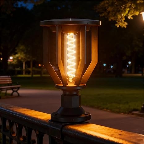 AHUJA INTERNATIONAL Modern Creative Outdoor Waterproof ABS Post Light Solar Garden Gate Wall Lamp for Home Villa Hotel Courtyard Porch Pathway Garden Light.