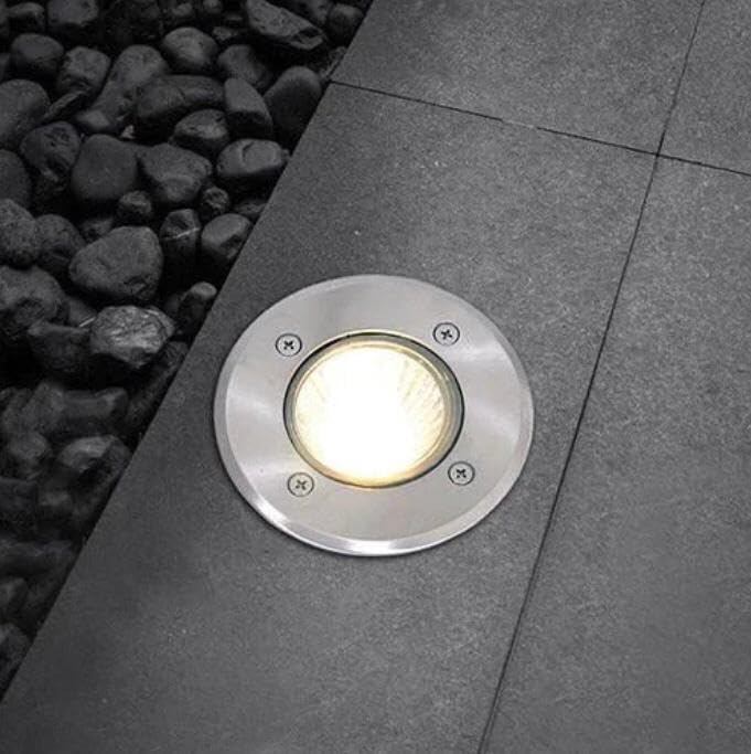 AHUJA INTERNATIONAL Ground Burial Outdoor Path Light Stainless Steal Plate Aluminum Body 220V Direct IP65 Underground Light Buried Recessed Floor Outdoor Lamp Warm White ,2 Year Warranty