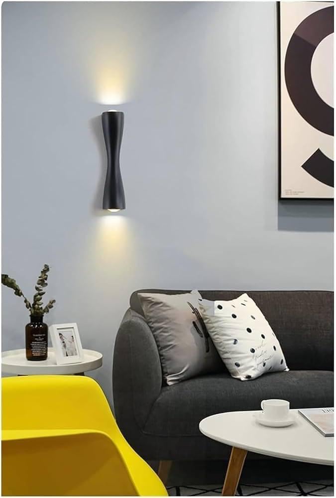 AHUJA INTERNATIONAL Modern Slim Long Gold/Black Indoor Outdoor Wall Lamp Up and Down Wall Sconce Light Fixtures Wall Light (Warm White)