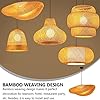 AHUJA INTERNATIONAL Bamboo Pendant Lights Weaving Bamboo Lamp, Rattan Lamp Shade Pendant Lamp Shade Hanging Lamp Shades Ceiling Light Decor Bamboo Woven Ceiling Lights