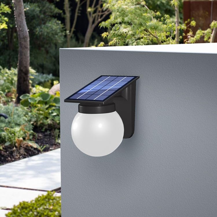 AHUJA INTERNATIONAL Solar Wall Light Round Designer Crystal Waterproof Outdoor Lantern with Remote Control Ambience Switch 3000K-6500K 30W IP65