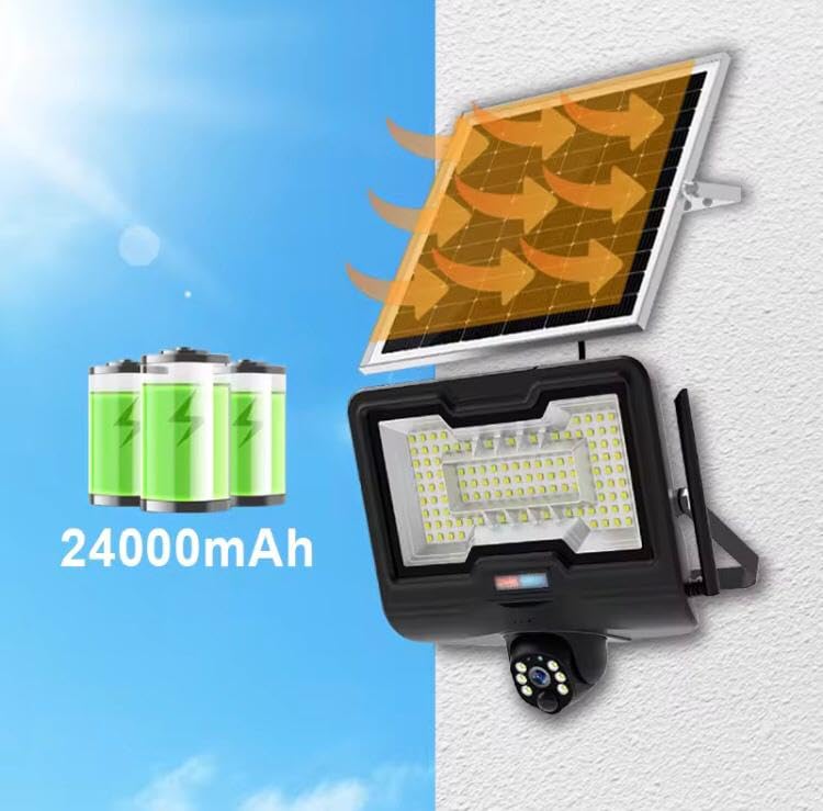 Ahuja International YODHA SIM GSM Fauji Solar CCTV Camera with 150W Street Light, 5MP Full HD 4G SIM Solar Panel, 25Ah LiFePO4 Battery, 360° Rotation, Human Detection, Two-Way Audio, IP66 V380 Pro