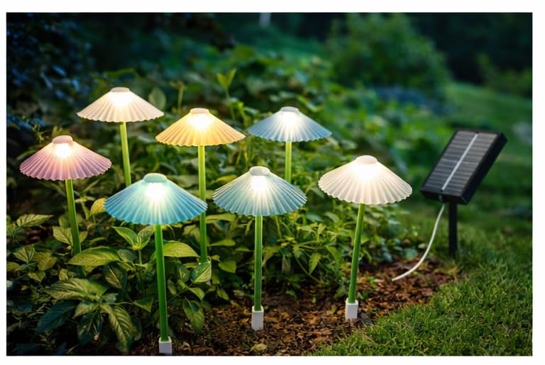 Ahuja International Umbrella Solar Spike Lights for Outside, 6 Umbrellas Solar Outdoor Waterproof, Pathway Lights for Garden Patio Yard Decor Garden
