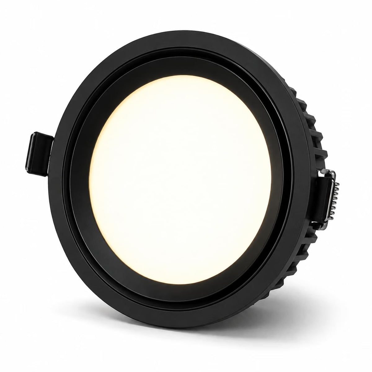 AHUJA INTERNATIONAL Round Recessed Panel Ceiling Fall Light Energy Efficient Downlight for Home & Office Flush Mount 2 Year Warranty Black + Black 95 mm Cutout 12 Watts , Pack of 1