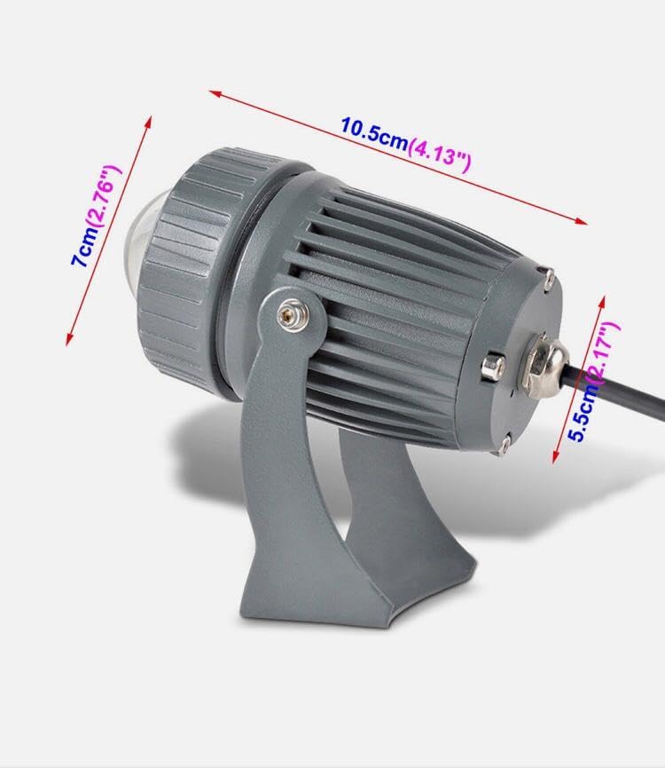 AHUJA INTERNATIONAL Modern Landscape Beam Spot Focus Floor Light Grey Body Outdoor Waterproof Light Corded Electric Long Distance Straight Beam Spot Focus Light 24 Watts Garden Light Warm White