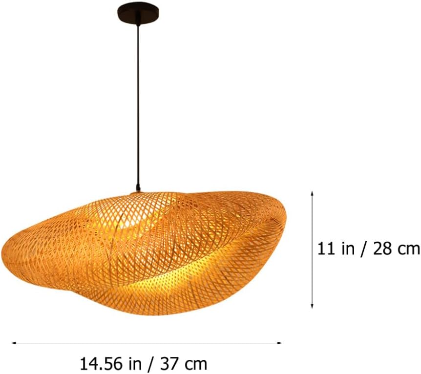 AHUJA INTERNATIONAL Bamboo Pendant Lights Weaving Bamboo Lamp, Rattan Lamp Shade Pendant Lamp Shade Hanging Lamp Shades Ceiling Light Decor Bamboo Woven Ceiling Lights