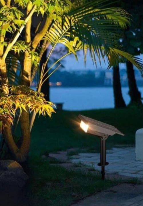 Ahuja International Solar Garden Spike Light Lens Model – IP65 Waterproof, Automatic On Off Motion Sensor Solar Light for Outdoor Use Light (Warm White)