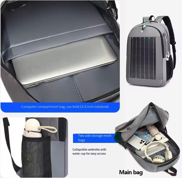 Ahuja International Solar Charging Backpack Waterproof, Weatherproof Travel Bag with USB Port for Hiking, Camping & Work Bag