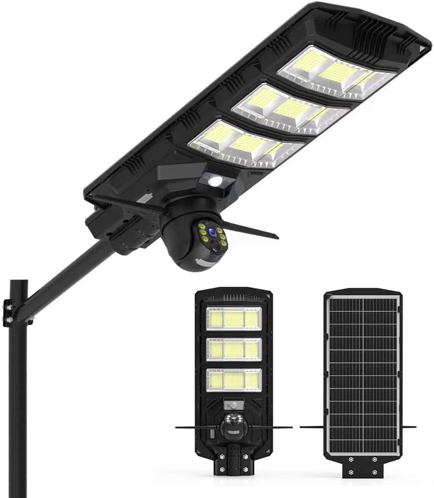 Solar Dhanush Combo Solar Street Light with 5MP 4G SIM CCTV Camera & Light 300W Outdoor Flood V380 Pro App Human Detection Night Vision 2-Way Audio IP66 Waterproof 2 Year Warranty