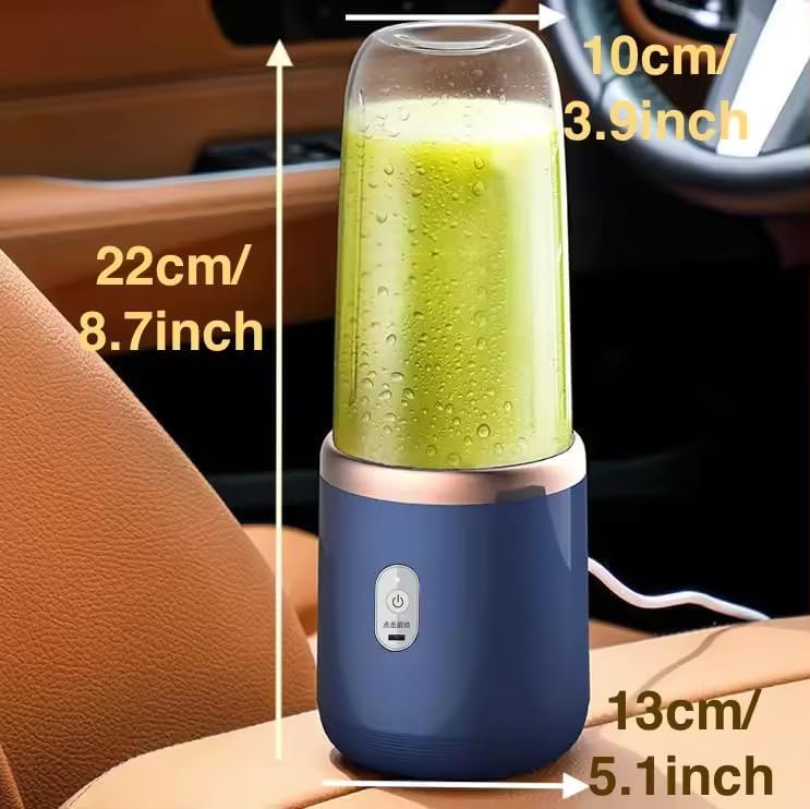 Ahuja International Portable Blender for Smoothies Juices 400ML Compact Jar Soft Fruits 40W Motor Crushes Ice Auto-Stop After 40s 1500mAh Juicer Built-in Jar Rechargeable Mini Blender Bottle Mixer