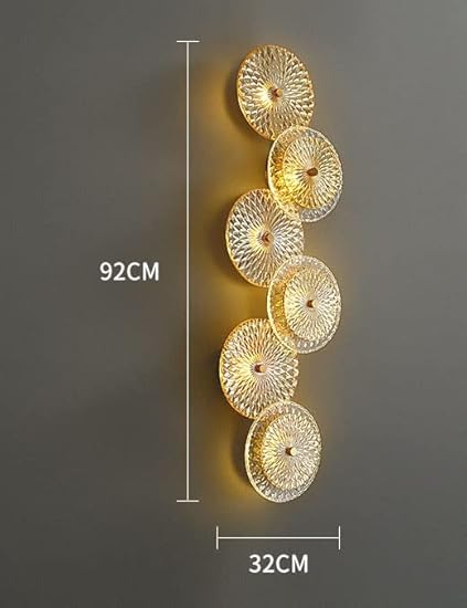 Ahuja International 6 Light Modern Gold Glass LED Wall Art Lamp - Warm White