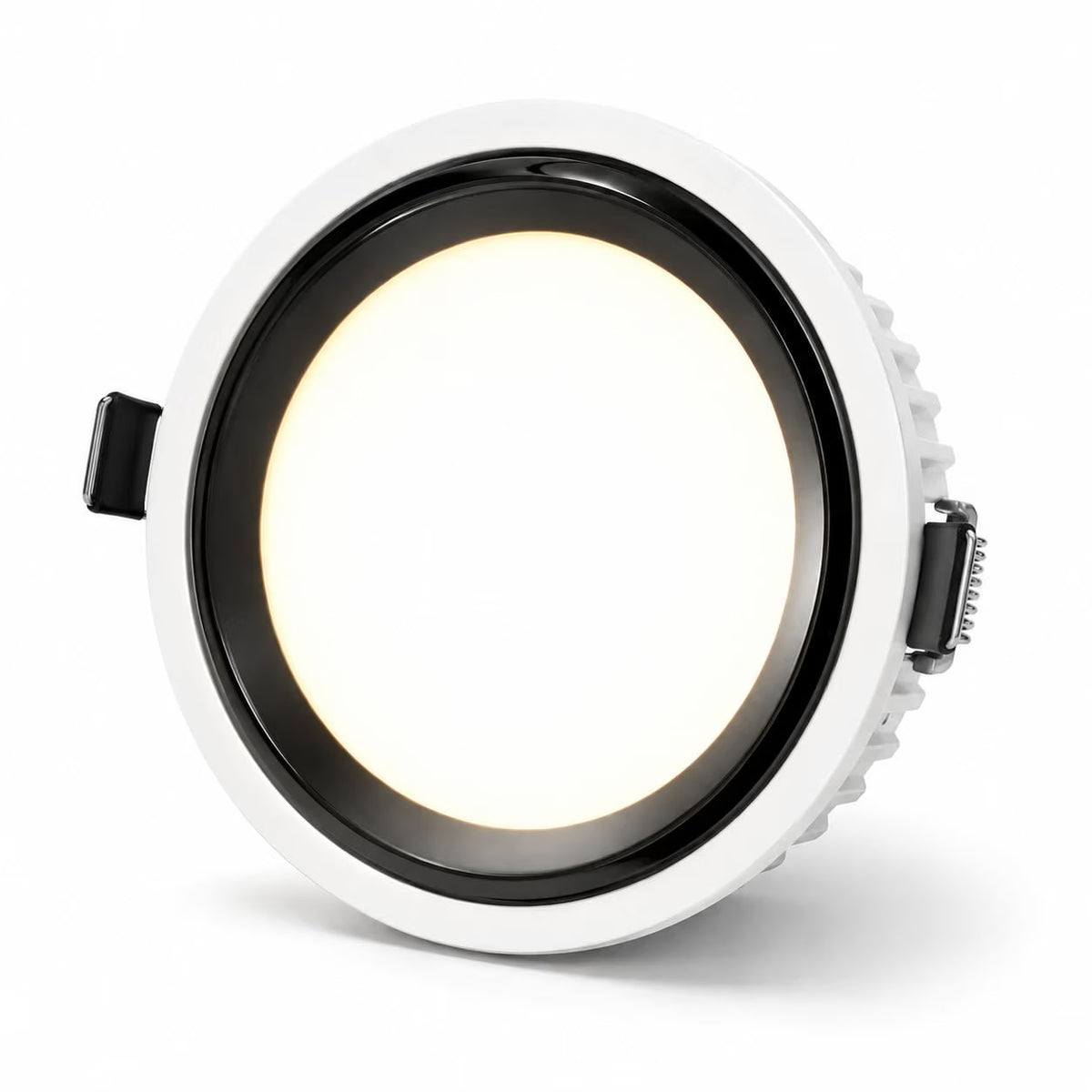 AHUJA INTERNATIONAL Round Recessed Panel Ceiling Fall Light Energy Efficient Downlight for Home & Office Flush Mount 2 Year Warranty White + Black 95 mm Cutout 12 Watts , Pack of 1