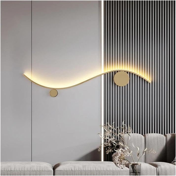 AHUJA INTERNATIONAL Luxury Gold Finish Modern Wall Sconce Light 600mm Long Tube Profile Wall Light for Indoor Decorative Bedroom Bedside Wall Light Lamp