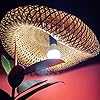 AHUJA INTERNATIONAL Bamboo Pendant Lights Weaving Bamboo Lamp, Rattan Lamp Shade Pendant Lamp Shade Hanging Lamp Shades Ceiling Light Decor Bamboo Woven Ceiling Lights