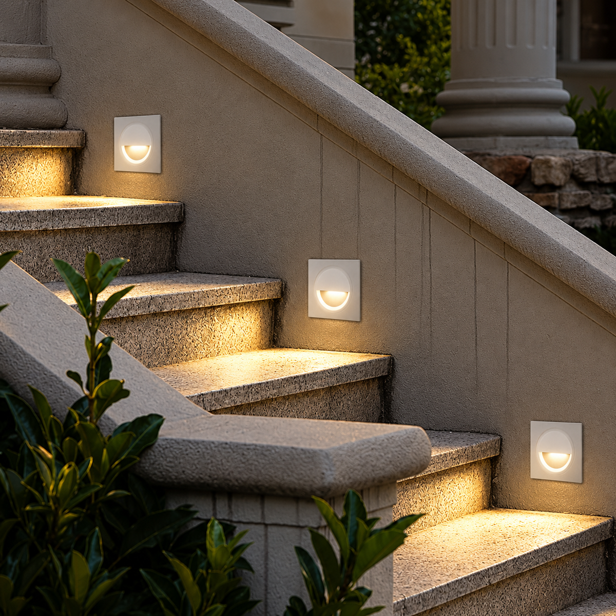 AHUJA INTERNATIONAL Foot Light Wall Light Recessed Wall Light for Indoor Step Lighting Steps with 3W Integrated, Die-cast Aluminum Stair Railing Post Accenting Fixtures 2 Year Warranty
