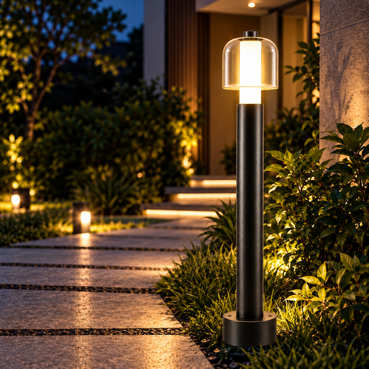 AHUJA INTERNATIONAL 12W Bollard Light 2 Feet Outdoor Garden Pathway Light Warm White Decorative Post Light for Lawn, Walkway, Driveway & Landscape IP65 Weather Resistant (2-Year Warranty)