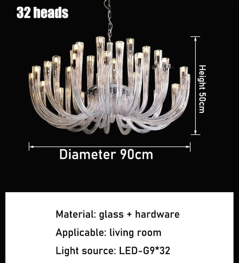 Ahuja Interntional European Style Living Room Hall Pendant Light Modern Glass Restaurant Bedroom Luxury Crystal Chandelier,Modern Lighting, 900MM,32 HEADS