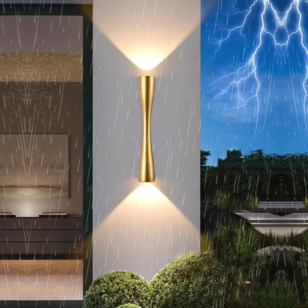 AHUJA INTERNATIONAL Modern Slim Long Gold/Black Indoor Outdoor Wall Lamp Up and Down Wall Sconce Light Fixtures Wall Light (Warm White)