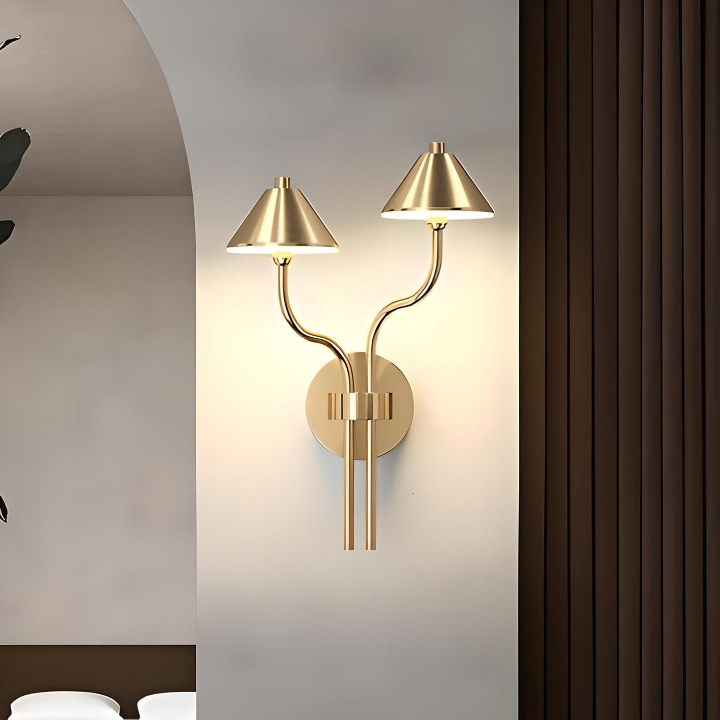 AHUJA INTERNATIONAL Modern Long Mushroom Umbrella Design Wall Lamp 12W Light Fixture for Living Room, Bedroom, Café & Home Décor Wall Lamp White,Warm & Natural White