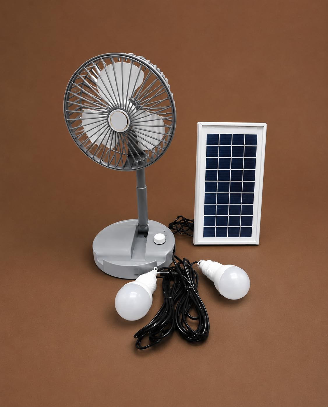 AHUJA INTERNATIONAL Solar Panel Basket Fan Kit with 10W Rechargeable Portable Stand Fan for Home, Camping, Travel & Emergency Power Backup Powerful Airflow Table Fan with Solar Panel Pack of 1