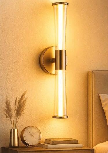 AHUJA INTERNATIONAL Modern Stylish Luxurious Sleek Long Tube Wall Light 18W Brushed Gold Finish Fixture for Bedside, Hallways, Hotel Room Wall Light 500 MM ,Warm White, Cool White, Natural White