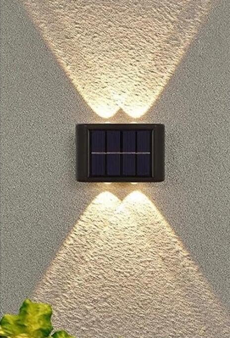 AHUJA INTERNATIONAL Solar Wall Light, Up and Down Outdoor Security Wall Lamps, IP65 Waterproof Solar Outdoor Fence Wall Lights for Home Garden Porch 10W - Warm White