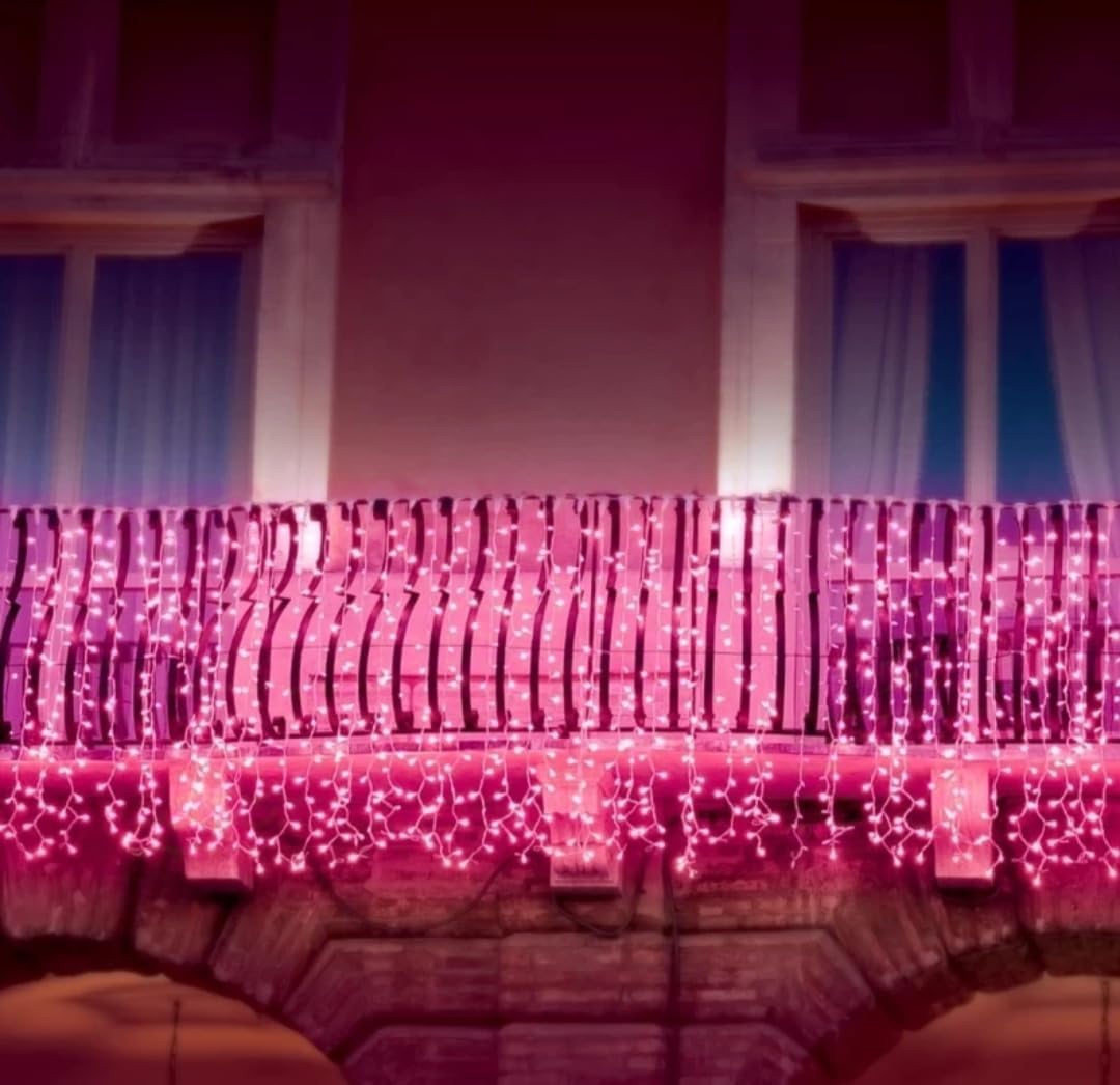 AHUJA INTERNATIONAL Diwali Decorative – Brighter Jhalar Ladi for Diwali, Parties, Weddings & Events 8MM HD Pixel Ladi Light Pink 11Mtr Pack of 1