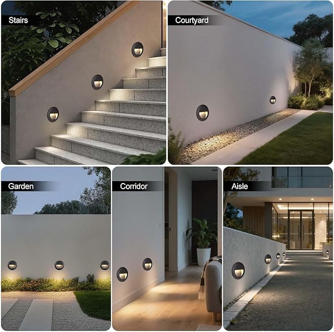 AHUJA INTERNATIONAL Foot Light Wall Light Recessed Wall Light for Indoor Step Lighting with 3W Integrated, Die-cast Aluminum Stair Railing Post Accenting Fixtures (2Year Warranty)