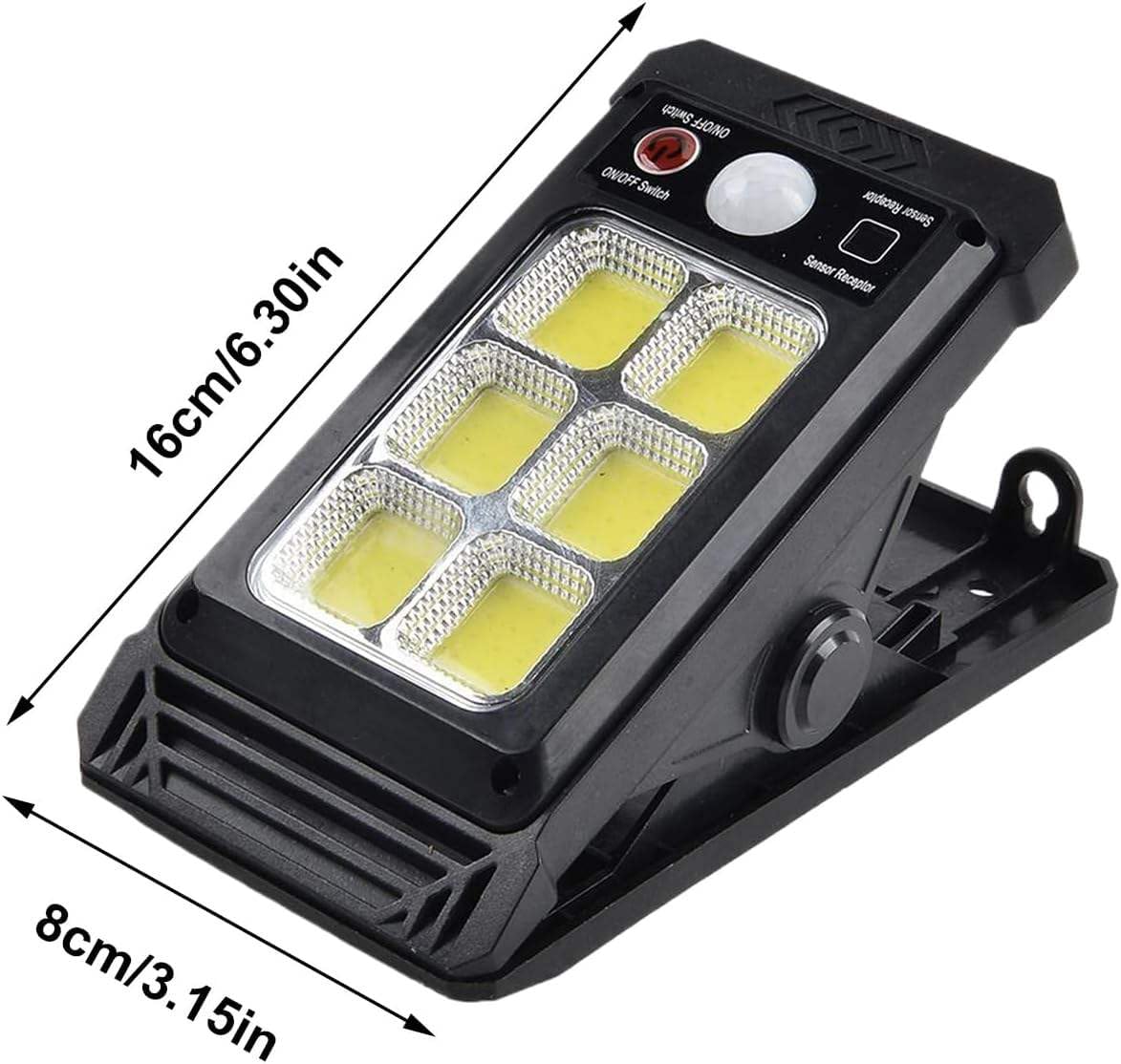 Ahuja International Solar Modern Fence Clip Cob 10W with Motion Sensor 3 Modes Security Light Solar Powered Waterproof Wall Lights with Smart Night Auto Lightings, and Decorative Garden,Yard Light