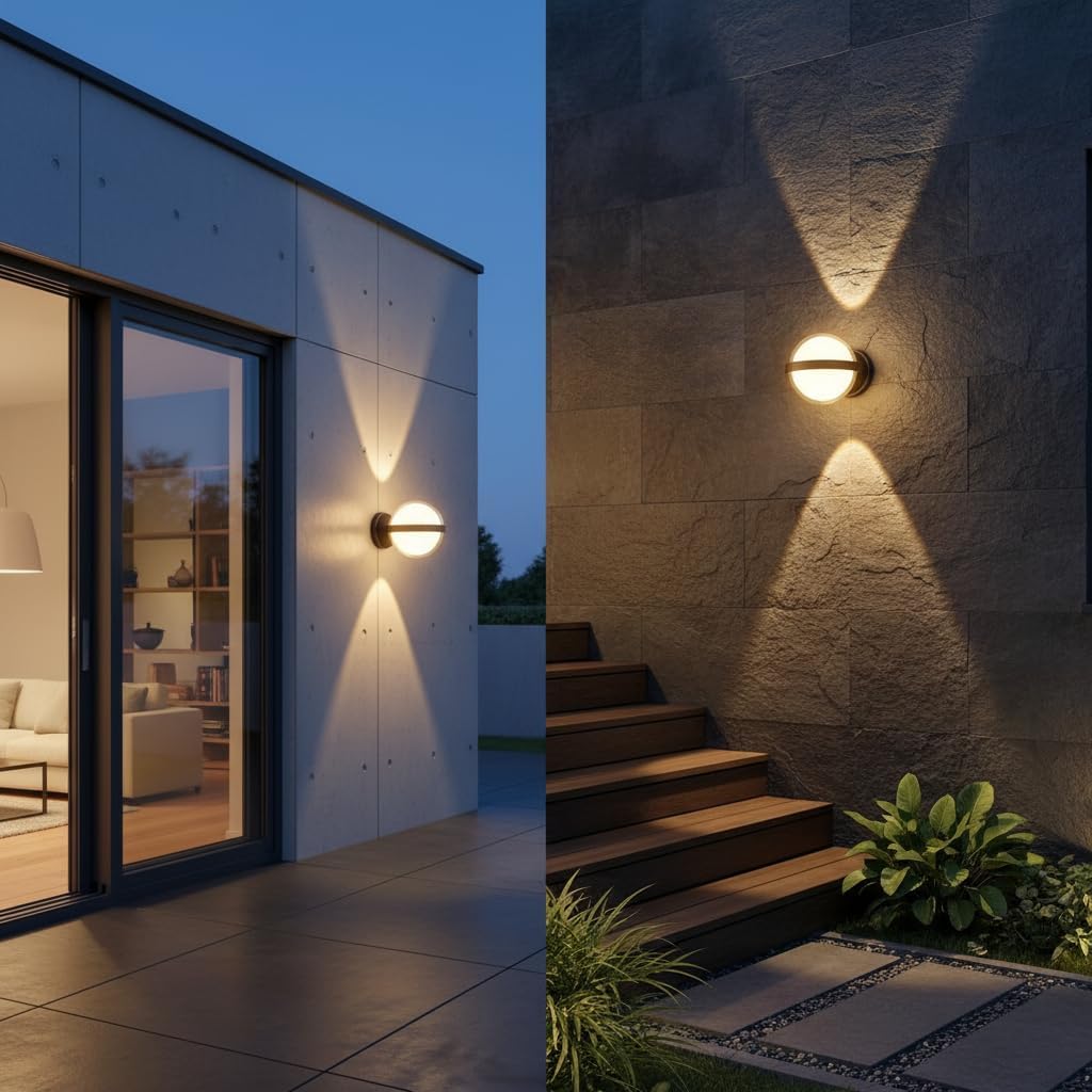 AHUJA INTERNATIONAL Modern 6W Wall Light Sconce, Warm White Waterproof Indoor Outdoor Decorative Lamp for Living Room, Bedroom, Balcony, Staircase & Exterior Wall Lighting Pack of 1