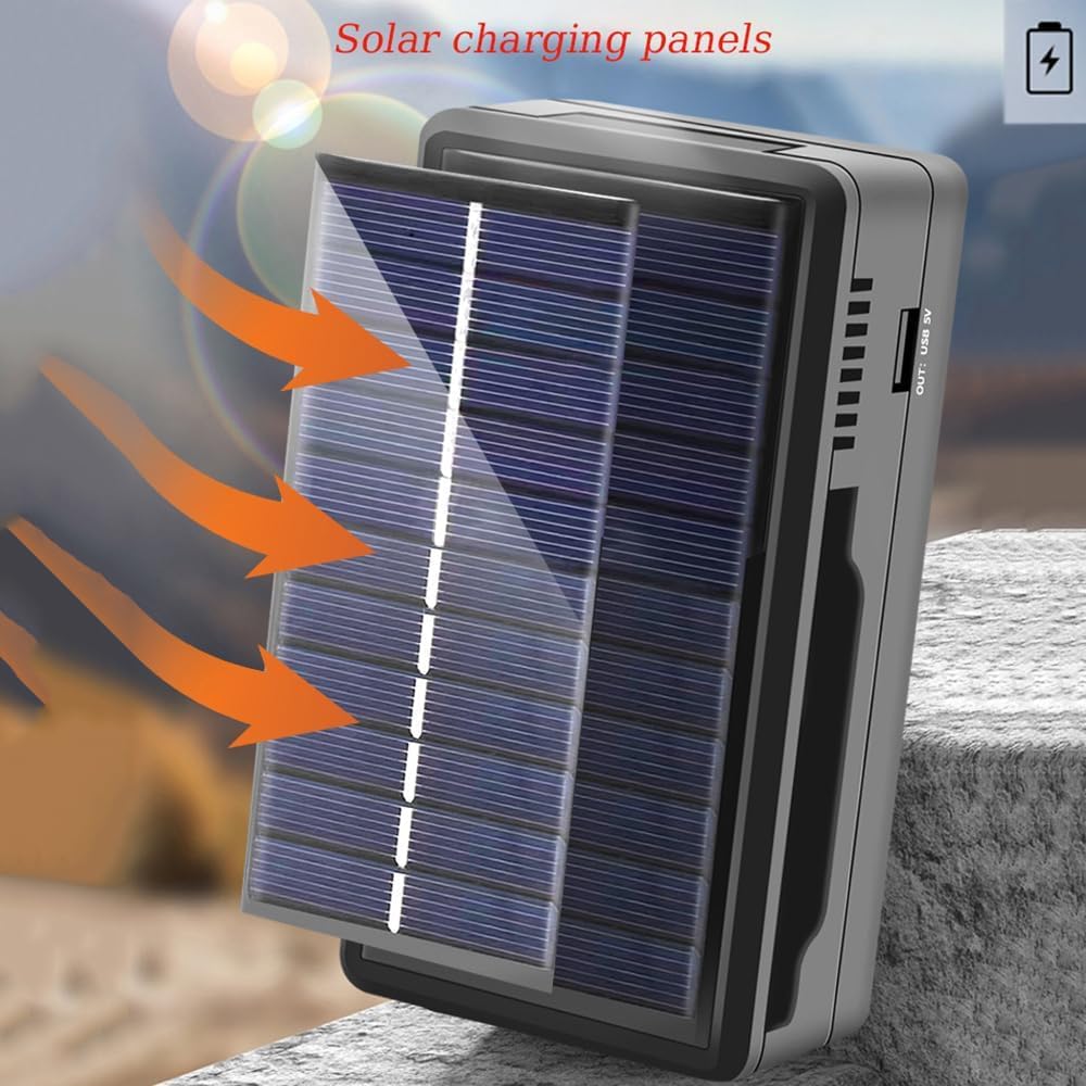 Ahuja International Solar Universal Dual Battery Charger Case Box,Battery Charger Multi Munctional Type C Intelligent Lithium Battery Holder for 26650,21700,18650,18500,16340,14500 Battery Boxs