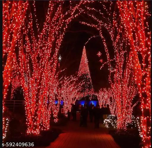 AHUJA INTERNATIONAL Diwali Decorative – Brighter Jhalar Ladi for Diwali, Parties, Weddings & Events 8MM HD Pixel Ladi Light Red 11Mtr Pack of 1