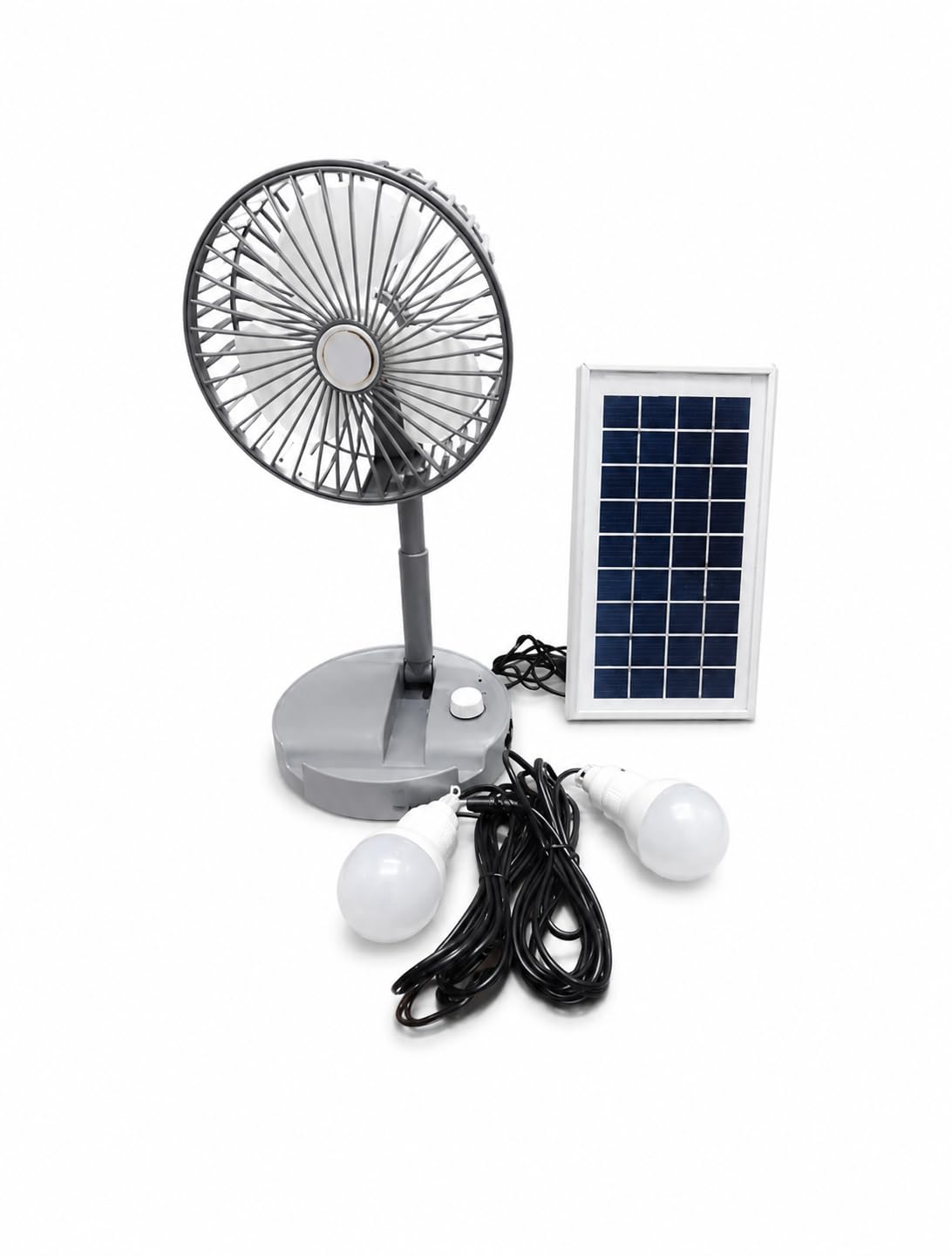 AHUJA INTERNATIONAL Solar Panel Basket Fan Kit with 10W Rechargeable Portable Stand Fan for Home, Camping, Travel & Emergency Power Backup Powerful Airflow Table Fan with Solar Panel Pack of 1
