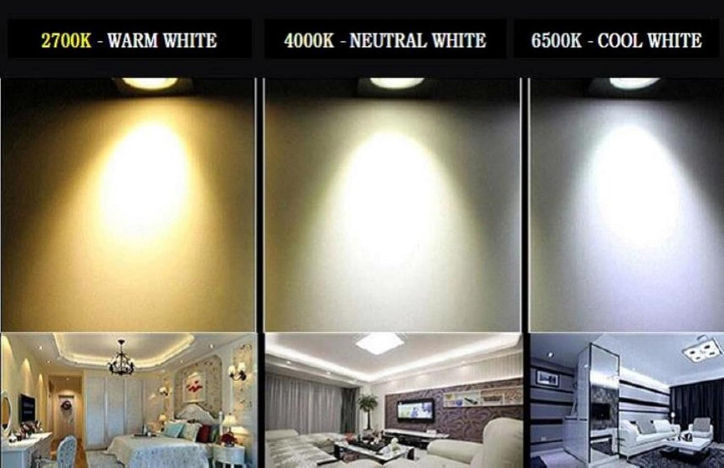 AHUJA INTERNATIONAL 3 in 1 Track light ,Warm,cool & Natural , Spot, Focus, Track Light, Rotatable Light Head,Home, Showroom, Living Room, White Body ,Trackway Not Included