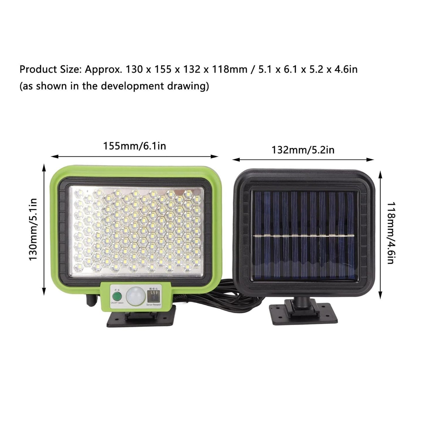 Ahuja International Solar Flood Light Split Type (120 lm) 35W Solar Panel Motion Sensor Rechargeable Outdoor Solar Flood Lights Rechargeable Solar Garage Lights