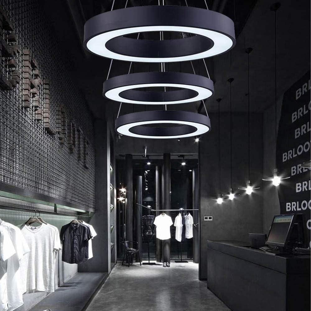 AHUJA INTERNATIONAL Modern Ceiling Chandelier Hanging Led Profile Pendant Light Fixture for Home Decor Office Light, Black Gym, 40 Watts 600 & 1200 MM Warm White, White, Natural White (3in1 color)