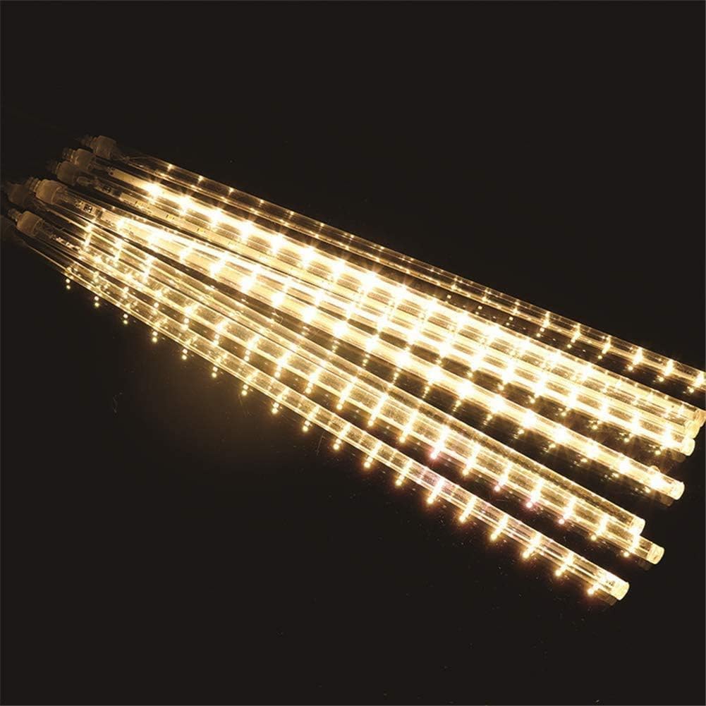 AHUJA INTERNATIONAL 18 /40 Inch Meteor Shower Rain Drop Lights 8 Tubes Falling Icicle Waterproof Outdoor & Hanging Decoration Lights for Christmas Diwali Garden Tree Party Warm White Pack of 1