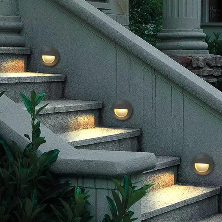 AHUJA INTERNATIONAL Foot Light Wall Light Recessed Wall Light for Indoor Step Lighting with 3W Integrated, Die-cast Aluminum Stair Railing Post Accenting Fixtures (2Year Warranty)