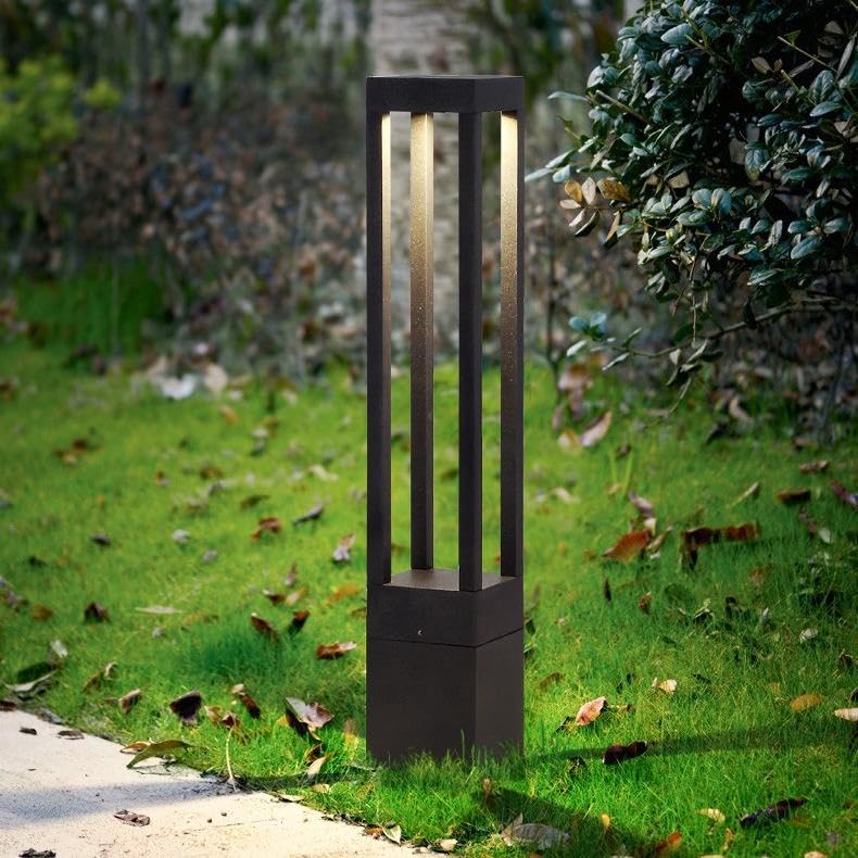 AHUJA INTERNATIONAL Modern Gate & Bollard 2ft Bollard Light IP65 Waterproof Garden Post Light, Rectangular  Lamp for Pathway, Lawn, Driveway, Entrance – Warm White 2-Year Warranty, 600 mm