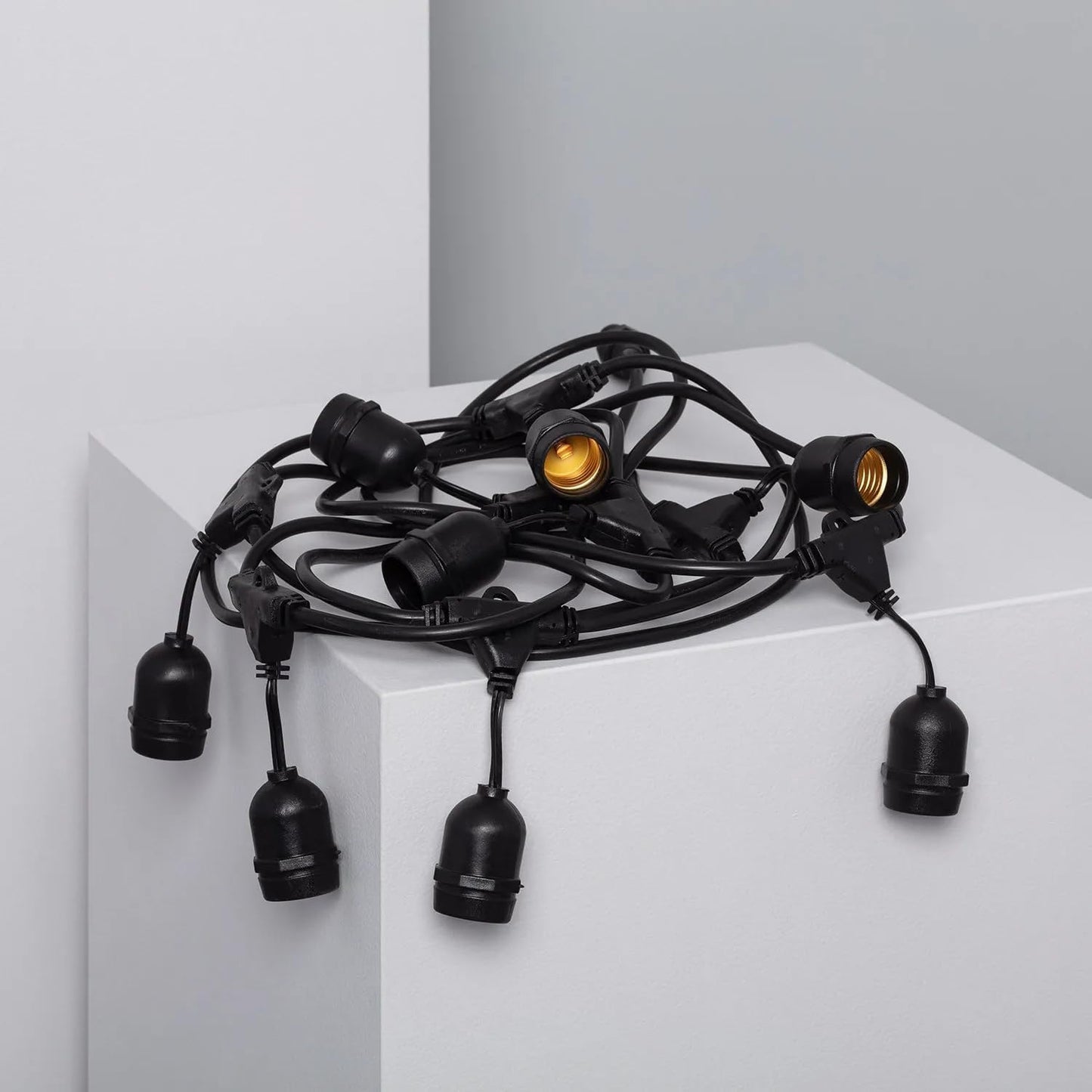 AHUJA INTERNATIONAL Hanging Lights for Patio, Backyard, no Bulbs 5 Metre 10 Holder