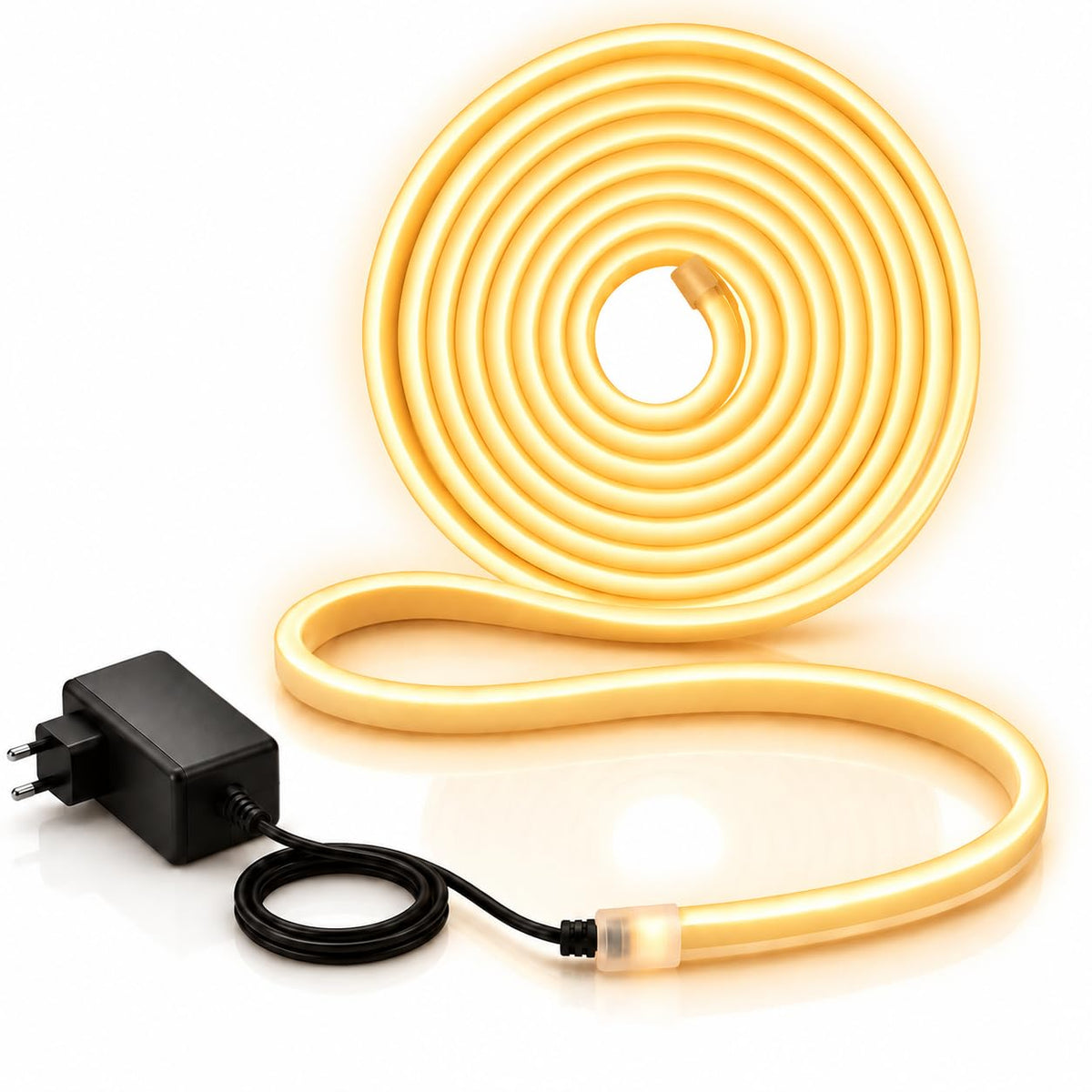 AHUJA INTERNATIONAL Neon Rope Light 5 Meter DC with 3 Amp Addaper Waterproof Flexible Silicone Strip Light for Indoor & Outdoor Decoration Diwali, Christmas, Home, Party & Festival Decor Amber Pack of 1