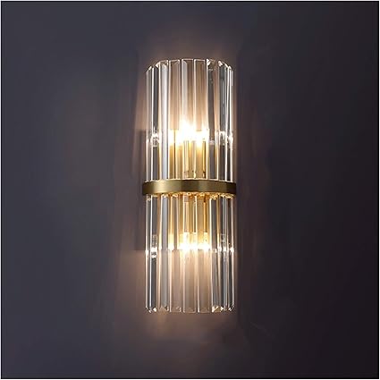 Ahuja International Luxury Crystal Copper Wall Lamp Modern Style Wall Sconces with Brass Base